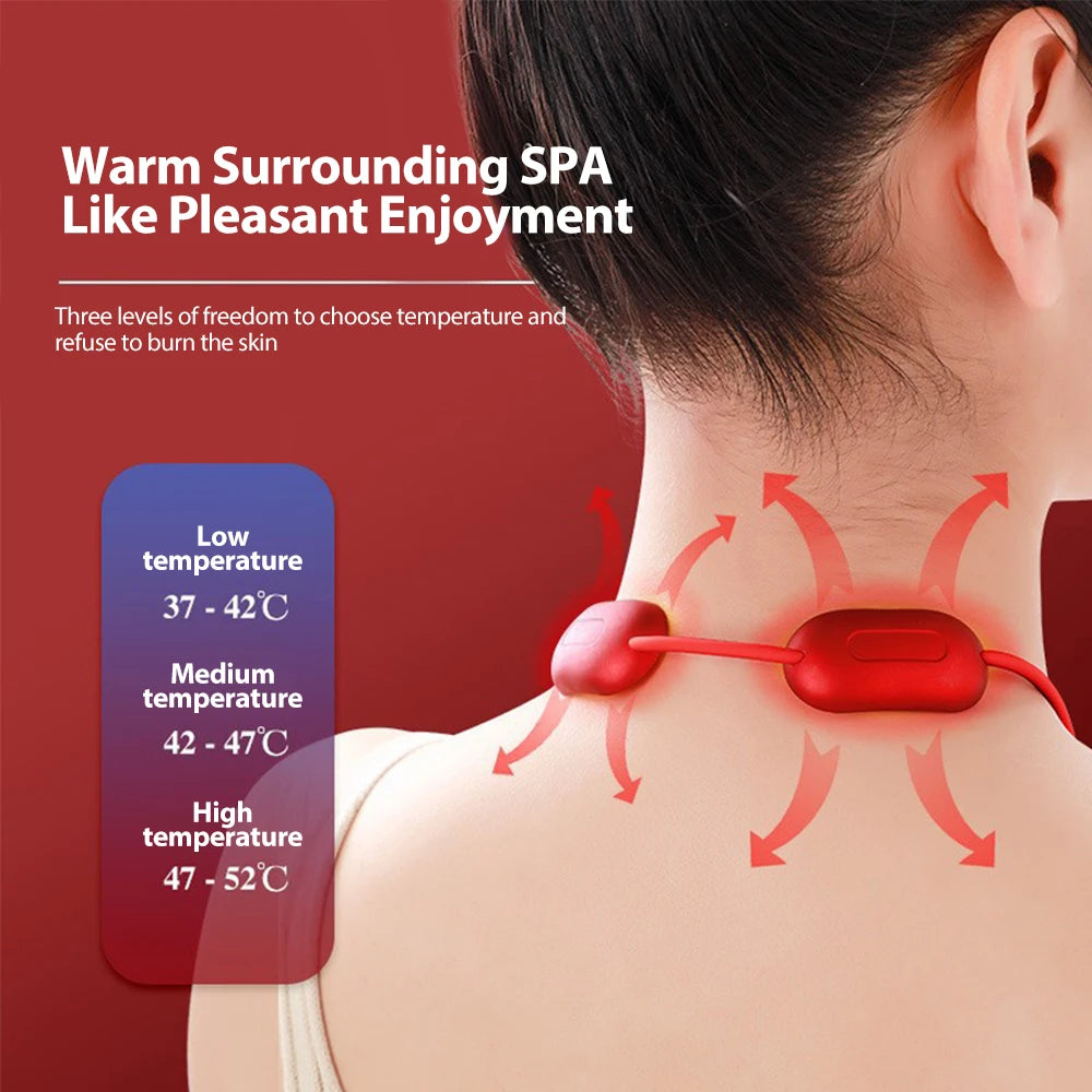 Mini Hanging Neck Massager EMS Muscle Massager Portable Hot Compress Neck and Cervical Spine Massager SPA Relaxation Treatment