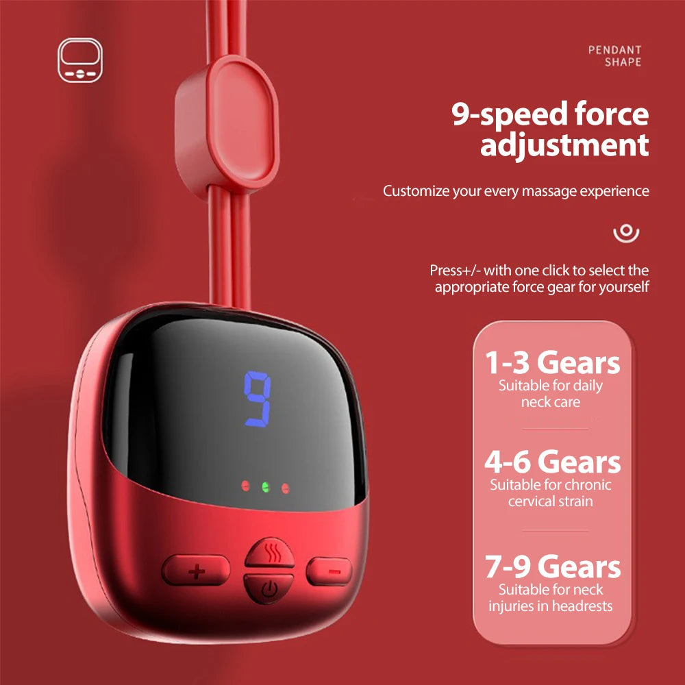Mini Hanging Neck Massager EMS Muscle Massager Portable Hot Compress Neck and Cervical Spine Massager SPA Relaxation Treatment